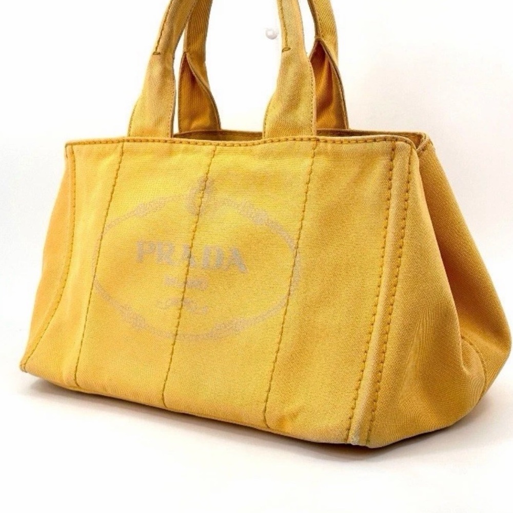 💯Prada Sunny Yellow Tote medium Canapa